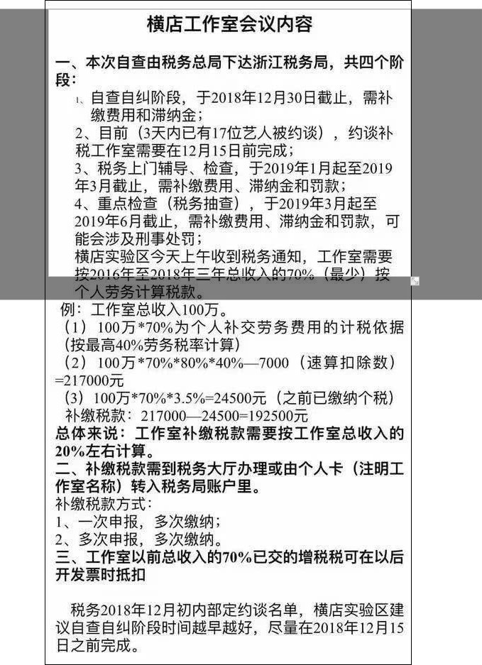 補(bǔ)稅通知來(lái)了17位藝人被約談 偷逃稅嚴(yán)重地區(qū)稅務(wù)部門(mén)或被問(wèn)責(zé)