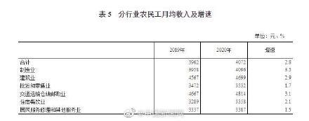 國家統(tǒng)計(jì)局：農(nóng)民工月均收入4072元