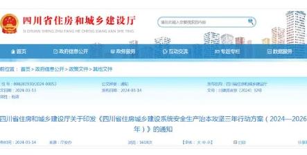 四川省住房城鄉(xiāng)建設系統安全生產治本攻堅三年行動方案印發(fā)